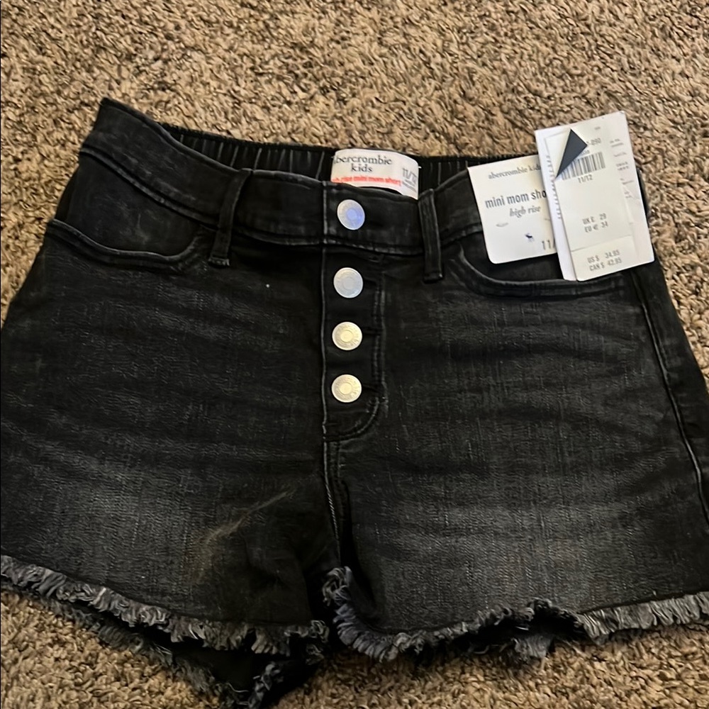 Abercrombie Kids High Waist Black Shorts